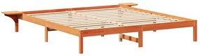 vidaXL Πλαίσιο κρεβατιού με κομοδίνα Καφέ 200 x 200 cm Καφέ κεριού
