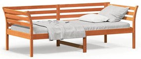 Καναπές Κρεβάτι Χωρίς Στρώμα Καφέ 80x200 εκ. Μασίφ Ξύλο Πεύκου