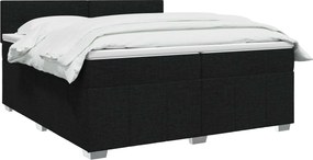 vidaXL Κρεβάτι box spring με στρώμα Μαύρο 200 x 200 cm Ύφασμα