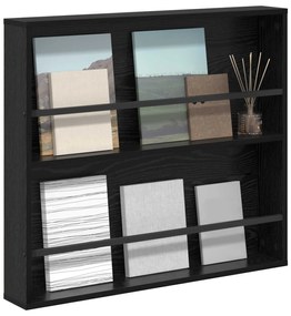 vidaXL Ράφι Περιοδικών Μαύρη Οξυά 80 x 12 x 70 εκ Επεξεργασμένο ξύλο