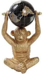Διακοσμητική Φιγούρα Μαϊμού Με Υδρόγειο GOR109K4 9x6x15,6cm Gold Espiel Πολυρεσίνη