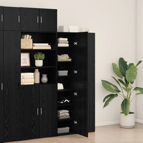 vidaXL Υψηλός μπουφές Μαύρος Δρυός 40x42.5x185 εκ Επεξεργασμένο Ξύλο