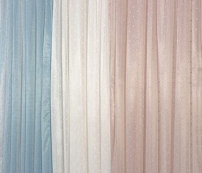 Κουρτίνα με Τρέσα 140x270 Πουά Εκρού Viopros