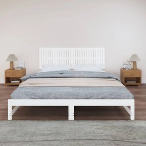 vidaXL Κεφαλάρι Τοίχου Λευκό 185x3x60 εκ. από Μασίφ Ξύλο Πεύκου