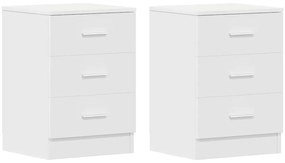 vidaXL Κομοδίνα 2 τεμ. Λευκά 38 x 35 x 56 εκ. από Επεξ. Ξύλο