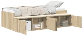 vidaXL Κρεβάτι Αποθήκευσης Sonoma Oak 90x190 εκ.