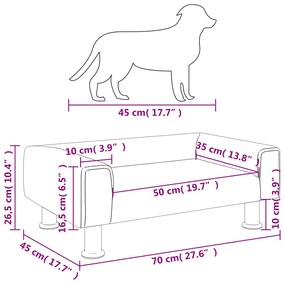 ΚΡΕΒΑΤΙ ΣΚΥΛΟΥ ΑΝΟΙΧΤΟ ΓΚΡΙ 70 X 45 X 26,5 ΕΚ. ΒΕΛΟΥΔΙΝΟ 171919