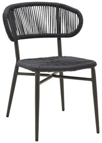 Καρέκλα αλουμινίου-pe rattan Agus στοιβαζόμενη σε γκρι απόχρωση 55x63x77εκ 55x63x77 εκ.