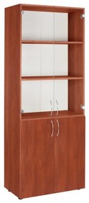 ΒΙΒΛΙΟΘΗΚΗ ΓΡΑΦΕΙΟΥ DEVON ME ΓΥΑΛΙΝΕΣ ΠΟΡΤΕΣ APPLE WOOD HM2458.04 70x37x182 εκ.