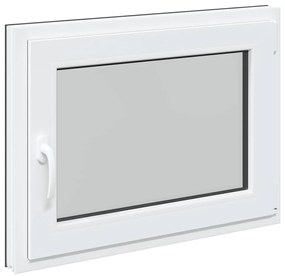vidaXL Παράθυρο Υπογείου "RISOR" 80x50 εκ. Ανακλινόμενο & Περιστρεφόμενο DIN Δεξί Ανθρακί