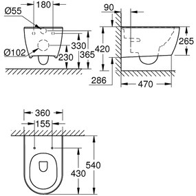 Κρεμαστή λεκάνη Grohe Rimless Essence