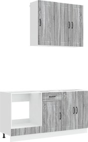 vidaXL Μονάδα κουζίνας LUCCA 5 pcs Γκρι Sonoma Επεξεργασμένο Ξύλο