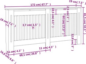 vidaXL Καλύμματα Καλοριφέρ 2 τεμ. Λευκά 172 εκ. από Επεξεργασμένο Ξύλο