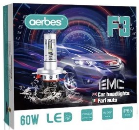 Aerbes  Λαμπτήρες LED SMD Φώτα Πορείας H7 60W 6000K F3 7200Lm
