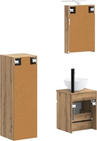 vidaXL Σετ Επίπλων Μπάνιου 4 pcs Artisan Δρυς
