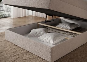 Επενδυμένο κρεβάτι Padion-Μπεζ-120 x 200