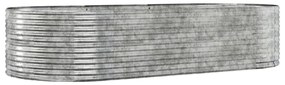 vidaXL Ζαρντινιέρα Ασημί 291x140x68 εκ. Ατσάλι με Ηλεκτρ. Βαφή Πούδρας
