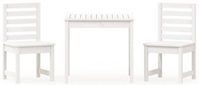 vidaXL Σετ Επίπλων Bistro 3 Τεμαχίων Λευκό από Μασίφ Ξύλο Πεύκου