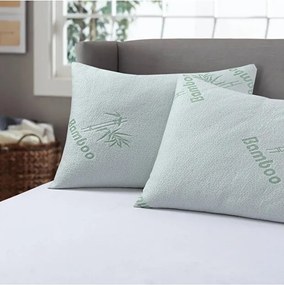 Stewehome Σετ 4 Μαξιλάρια Bamboo Visco Διπλής Όψης Αεριζόμενα Πράσινα 50x70 cm