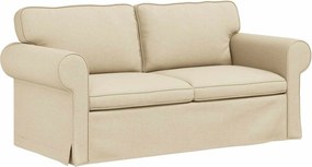 vidaXL Καναπές 140cm Κρεμ Μέταλλο