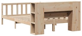 vidaXL Κρεβάτι Βιβλιοθήκη Χωρίς Στρώμα 120x190 εκ Μασίφ Ξύλο Πεύκου