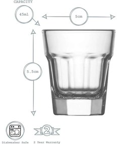 Ποτήρι Σφηνάκι ARAS 45ml - LAV - 6 ΤΜΧ