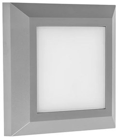 Adeleq Led Πλαφονιέρα PC Τετράγωνη D125mm 4W 3000Κ Ip65 Γκρι 3-9706