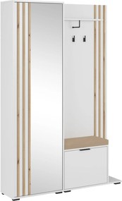 Lh-homefurniture Έπιπλο εισόδου NELLY με μαξιλάρι και καθρέπτη 131x192x40cm P_NLw_me