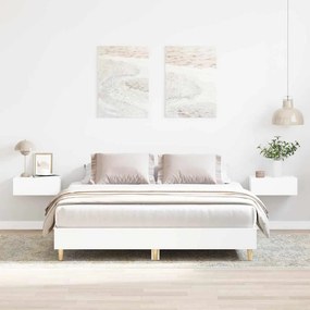 vidaXL Σκελετός Κρεβατιού 2 τμχ. Λευκό 152 x 203 cm Επεξεργασμένο Ξύλο