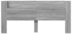 vidaXL Κεφαλάρι με Αποθηκ. Χώρο &amp; LED Γκρι Sonoma 220x16,5x103,5 εκ.