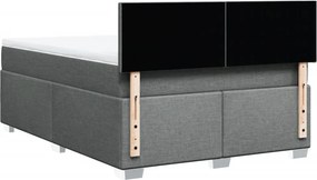 vidaXL Κρεβάτι Boxspring με Στρώμα Σκούρο Γκρι 140x200 εκ Υφασμάτινο