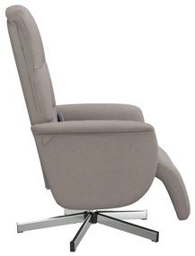 vidaXL Πολυθρόνα Μασάζ Ανακλινόμενη με Υποπόδιο Γκρι / Μπεζ Υφασμάτινη