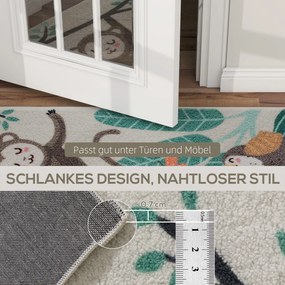 HOMCOM Χαλάκι από Φλις με Σχέδιο Ζούγκλας, Εύκολο στη Φροντίδα, Κρεμ Λευκό+Πολύχρωμο