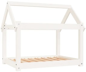 vidaXL Κρεβάτι Σκύλου Λευκό 81 x 60 x 70 εκ. από Μασίφ Ξύλο Πεύκου
