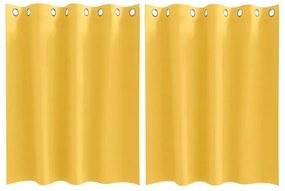 vidaXL Κουρτίνες με κουρτίνες 2 pcs κίτρινο μουσταρδί Πολυεστέρας