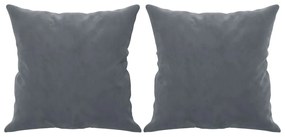 Καναπές Τριθέσιος Σκούρο γκρι 180 εκ. Βελούδινος με Μαξιλάρια - Γκρι