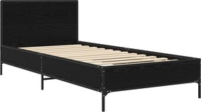 vidaXL Κρεβάτι με Κεφαλάρι Μαύρη Δρυς 80 x 200 cm Επεξεργασμένο Ξύλο