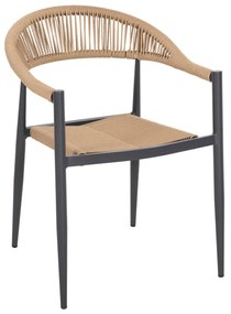 ΠΟΛΥΘΡΟΝΑ ΑΛΟΥΜΙΝΙΟΥ GRET  ΑΝΘΡΑΚΙ PΕ RATTAN ΜΠΕΖ 56x55,5x78Υ εκ.