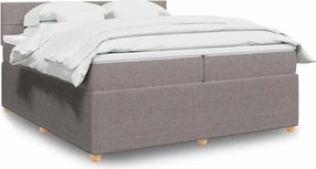 vidaXL Κρεβάτι Boxspring με Στρώμα Taupe 200x200 εκ. Υφασμάτινο