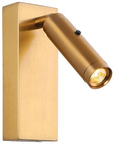 Φωτιστικό Τοίχου - Απλίκα Χωνευτή H68 Led 3000K 3W Brushed Brass Metal,Aluminum