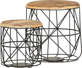 vidaXL Τραπεζάκια Σαλονιού 2 τεμ. από Μασίφ Ξύλο Μάνγκο