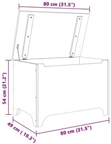 Κουτί Αποθήκευσης με Καπάκι RANA 80x49x54εκ. Μασίφ Ξύλο Πεύκου - Καφέ