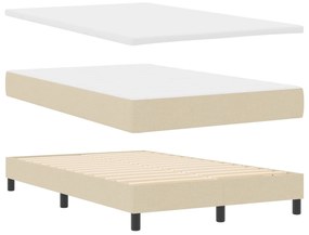 vidaXL Κρεβάτι με Βάση και Στρώμα & LED Κρέμα 120x200 εκ Υφάσματος