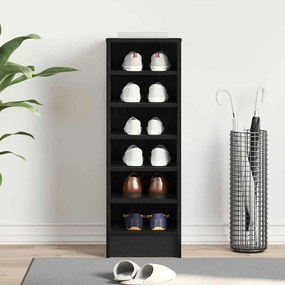vidaXL Παπουτσοθήκη Μαύρη δρυς 32 x 35 x 90 εκ Επεξεργασμένο ξύλο