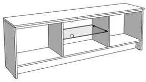 Έπιπλο Τηλεόρασης Cadiz Λευκή Λάκα 168x39x57 εκ.