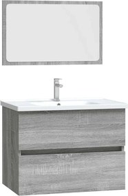 vidaXL Σετ Επίπλων Μπάνιου 2 Τεμαχίων Γκρι sonoma από Τεχν. Ξύλο