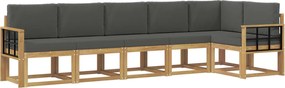 vidaXL Σειρά Καναπέ Εξωτερικού 6 pcs Άσπρο και Ανθρακί Πολυεστέρας