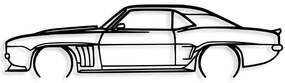 Διακοσμητικό Τοίχου Chevrolet Camaro 891TNL2363 70x18cm Black Wallity Metal