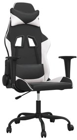 vidaXL Καρέκλα Gaming Μαύρο/Λευκό από Συνθετικό Δέρμα