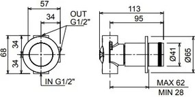 La Torre New Tech Chrome 34374  - Μίκτης εντοιχισμού με εκτροπεα 2 εξόδων